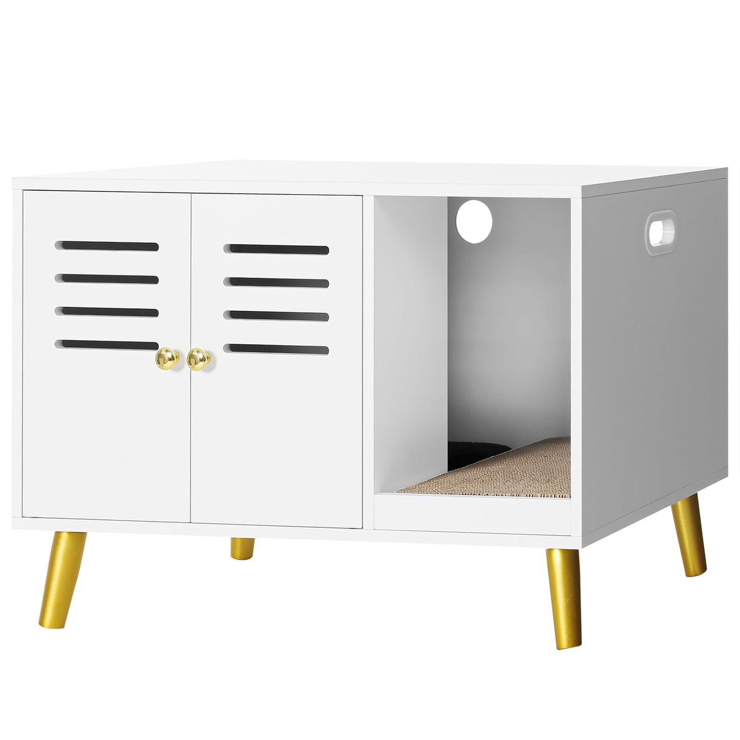 Chic Cat Litter Cabinet with Double Mats