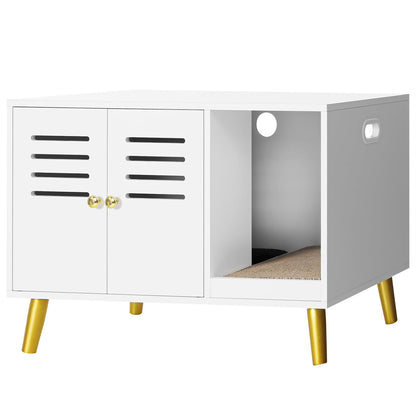 Chic Cat Litter Cabinet with Double Mats