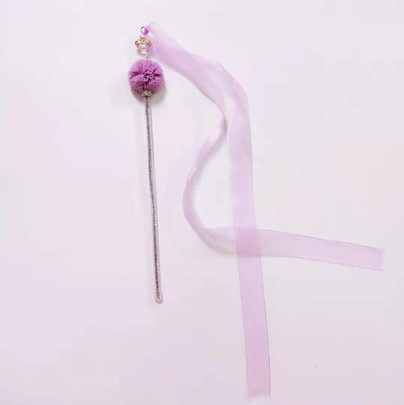 Magic Cat Toy with Feather Wand and Pom-Pom Ball