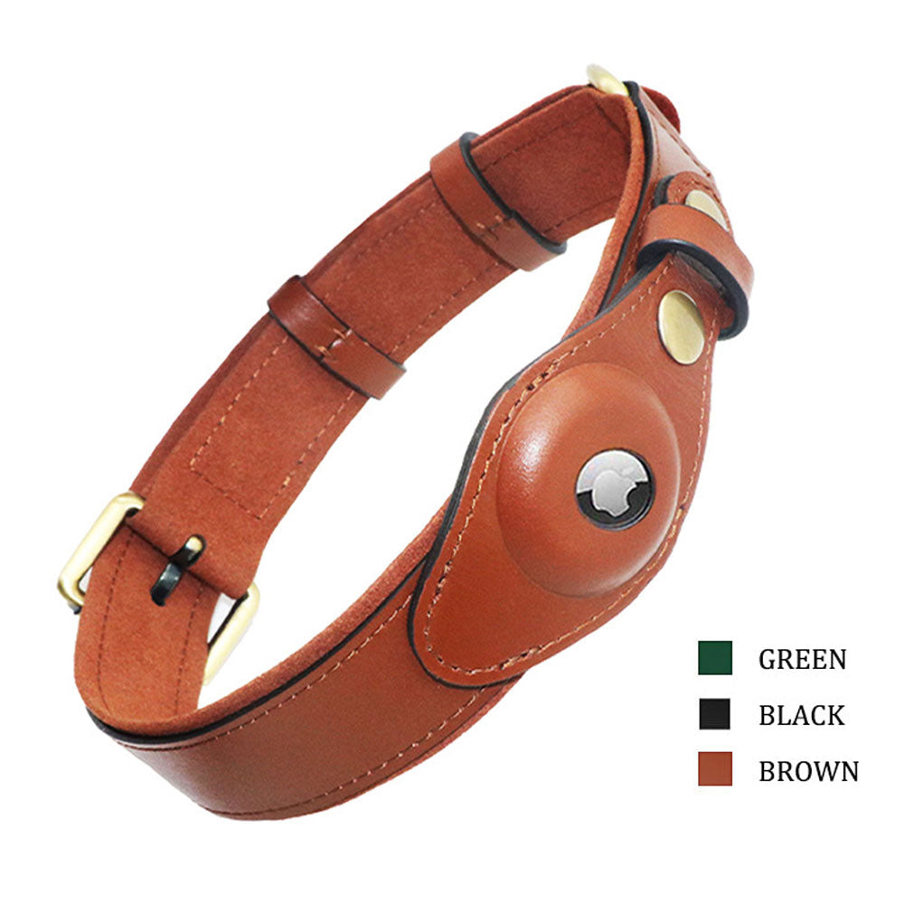 Anti-Lost Cat Collar with Locator Tracker for Pets: Genuine Leather