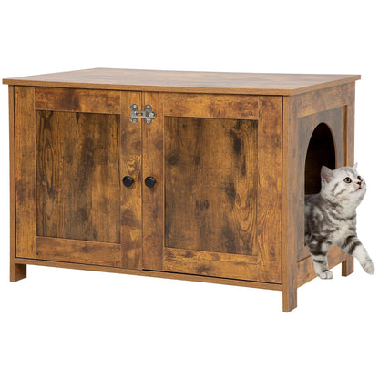 BestPet Cat Litter Box Enclosure Furniture Hidden Wooden Cat Washroom Furniture Storage