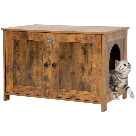 BestPet Cat Litter Box Enclosure Furniture Hidden Wooden Cat Washroom Furniture Storage