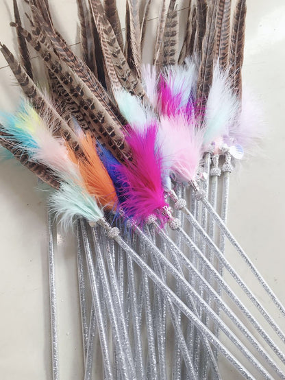 Handcrafted Cat Teaser Wand with Feathers