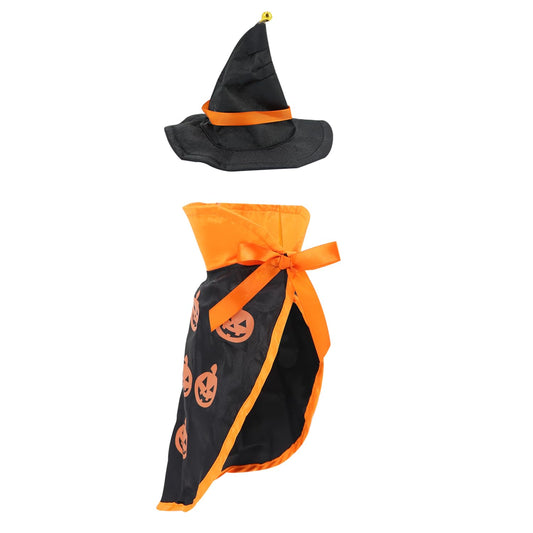 QIYADIN Halloween Pumpkin Pet Outfit with Hat