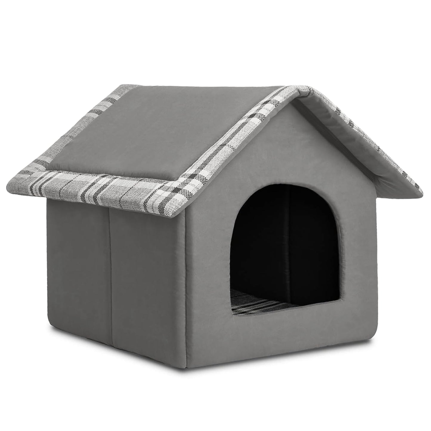 Snug Pet Cave Bed - Warm Nest for Cats & Small Dogs (Gray): by Hollypet