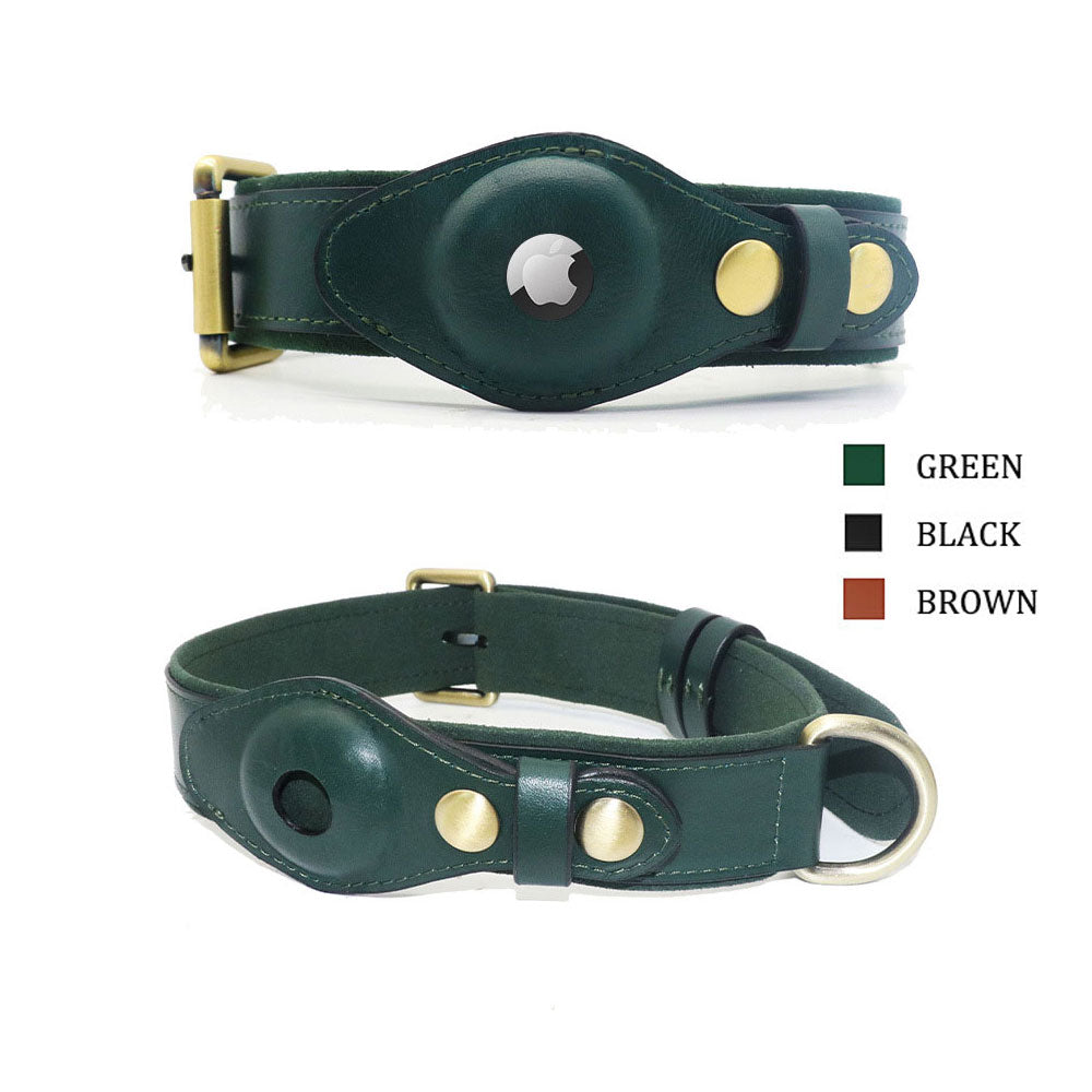 Anti-Lost Cat Collar with Locator Tracker for Pets: Genuine Leather