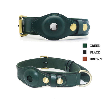 Anti-Lost Cat Collar with Locator Tracker for Pets: Genuine Leather